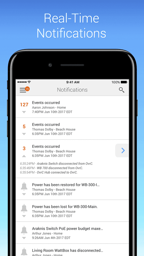 OvrC notifications keeping integrators informed of issues